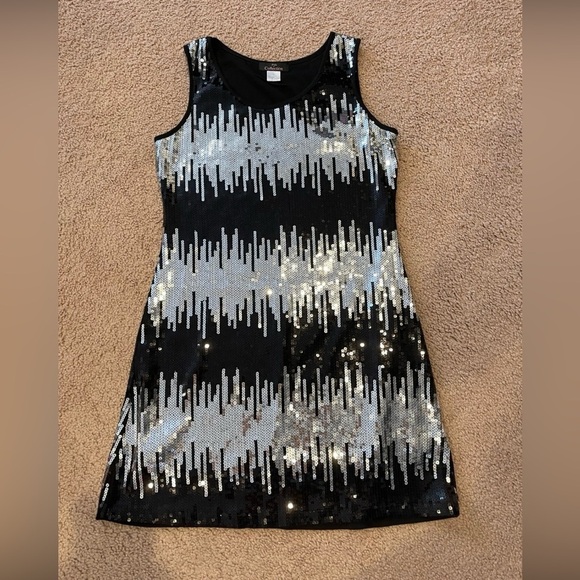 PINK COLLECTION Sequin Sparkle Mini Black Party Dress - Picture 7 of 8